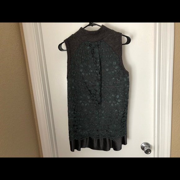Anthropologie Moth Grey Sweater with Lace Back - Picture 3 of 5